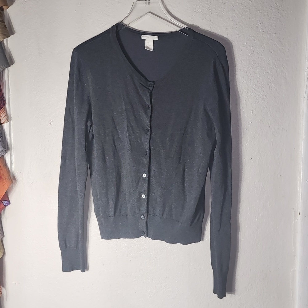 Women Button Down Gray sweather